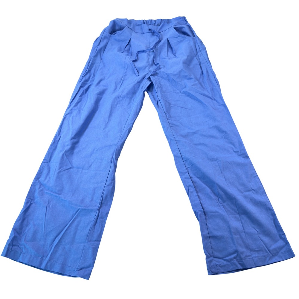 Unbranded Wide Leg Pants Women Large Blue Drawstring High Rise Pleated Summer - Picture 2 of 16